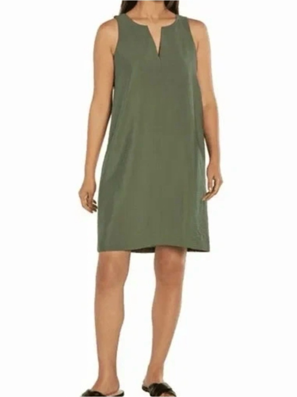 Banana Republic Olive Green Sleeveless Shift Dress
